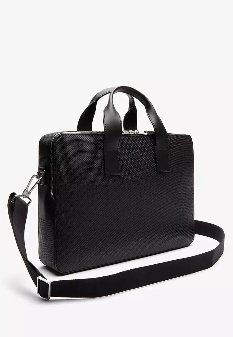 Lacoste Men's Chantaco Matte Piqué Leather Computer Bag