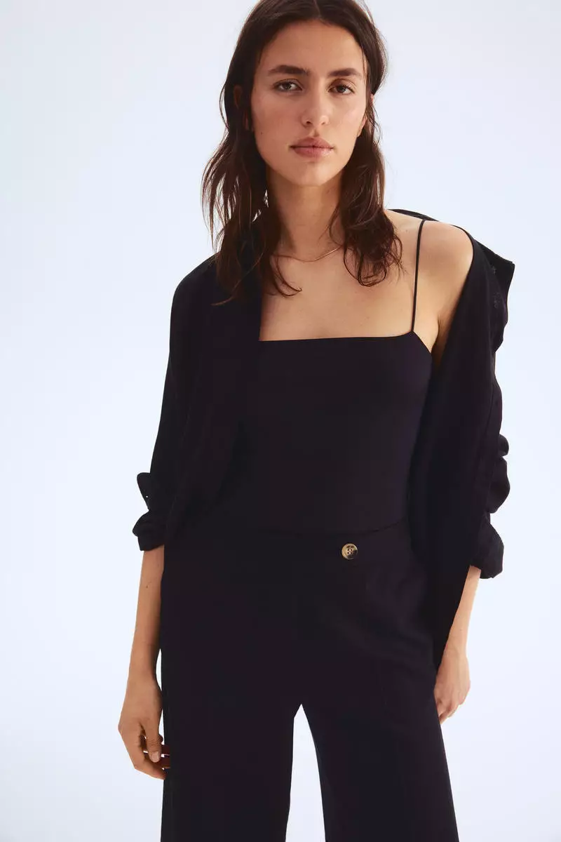 Tailored linen-blend trousers