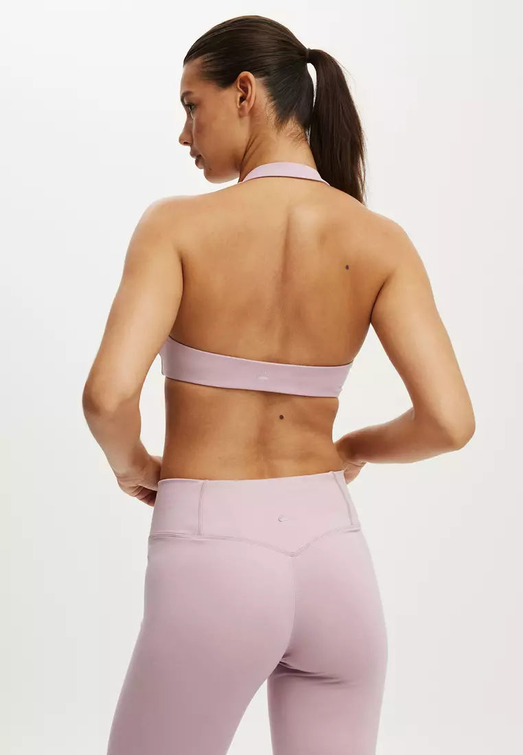 Ultra Soft Scrunch Halter Crop Sports Bra