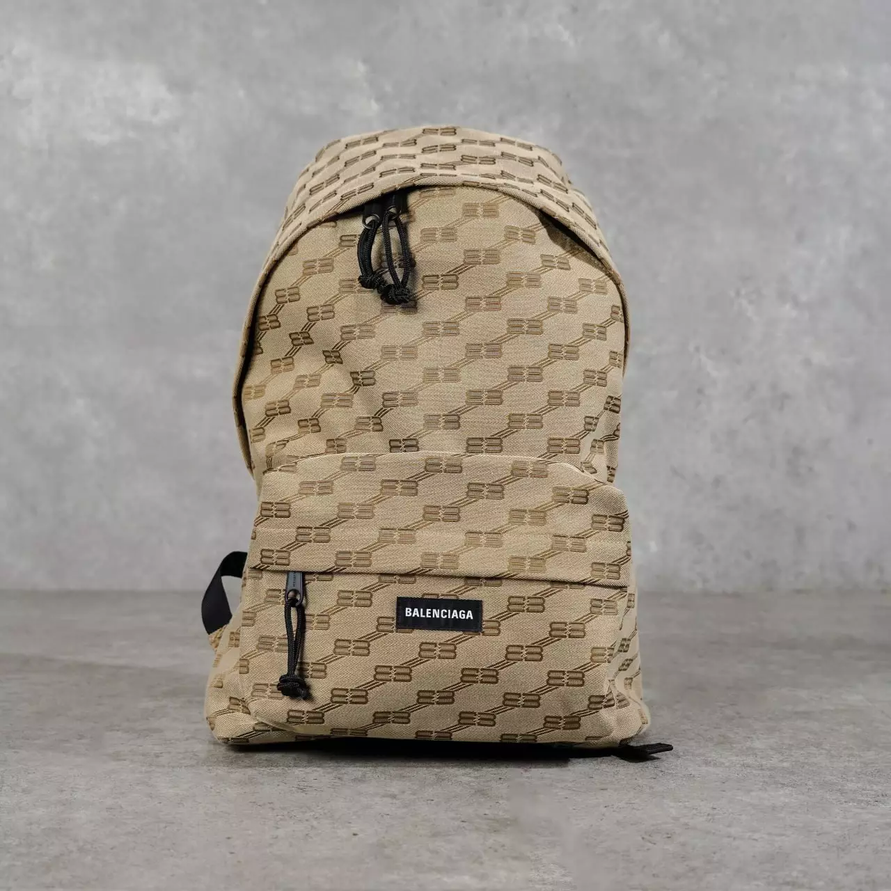 Tas BALENCIAGA BB MONOGRAM JACQUARD BROWN BACKPACK 100% ORIGINAL