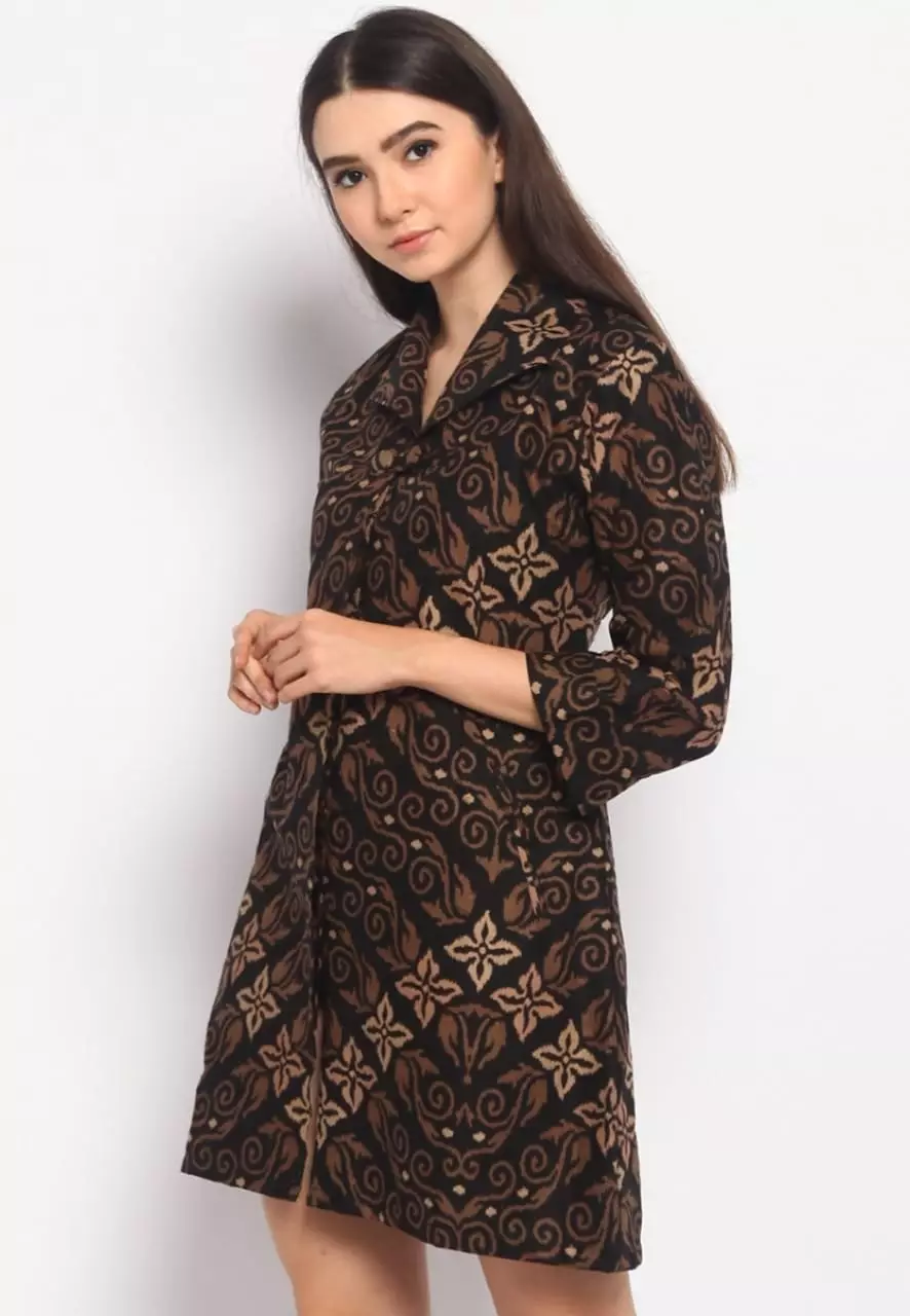 Tunik Batik Songket Abu  Premium