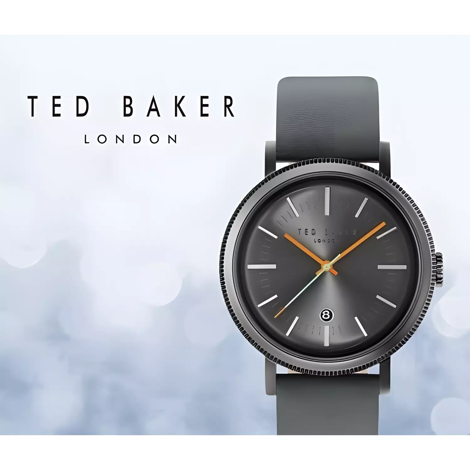 TED BAKER - Men's Watch - Gun Metal Stainless Case - Black Leather Strap - TE10031507