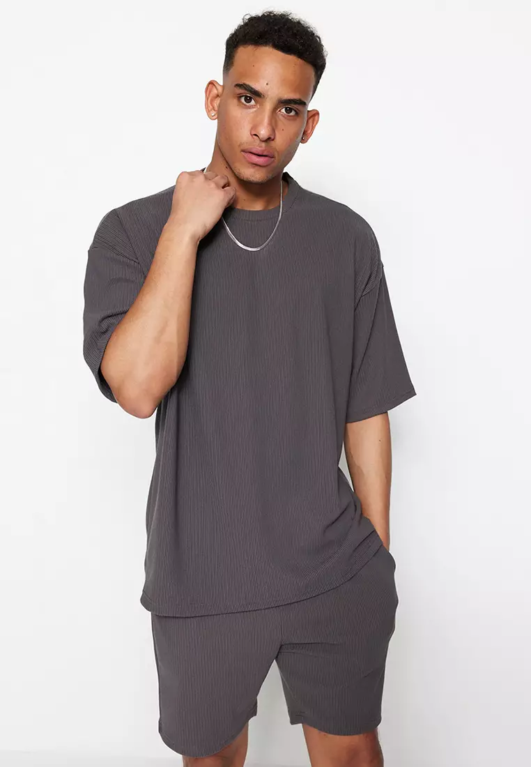 Crew Neck Textured T-Shirt