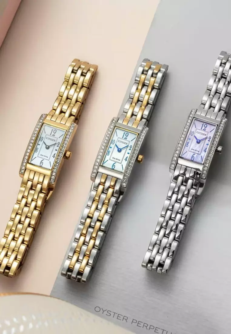 Citizen L Petite Palidoro Eco-Drive Mother of Pearl Dial Two-Tone Stainless Steel Band EG7114-53D