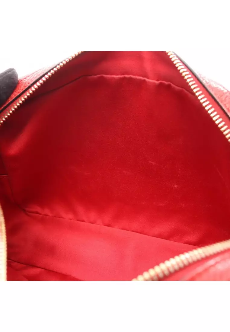 Pre-Loved MIU MIU miu miu × MM(Paris) Shoulder bag leather Red black ivory