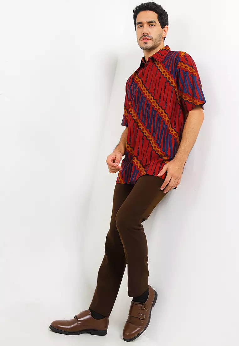 Kemeja Batik Lengan Pendek Motif Parang Indramayu