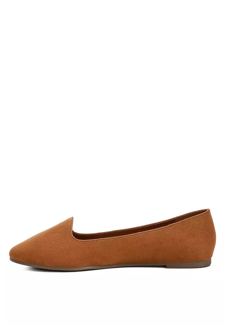 Tan Casual Flat Ballerinas