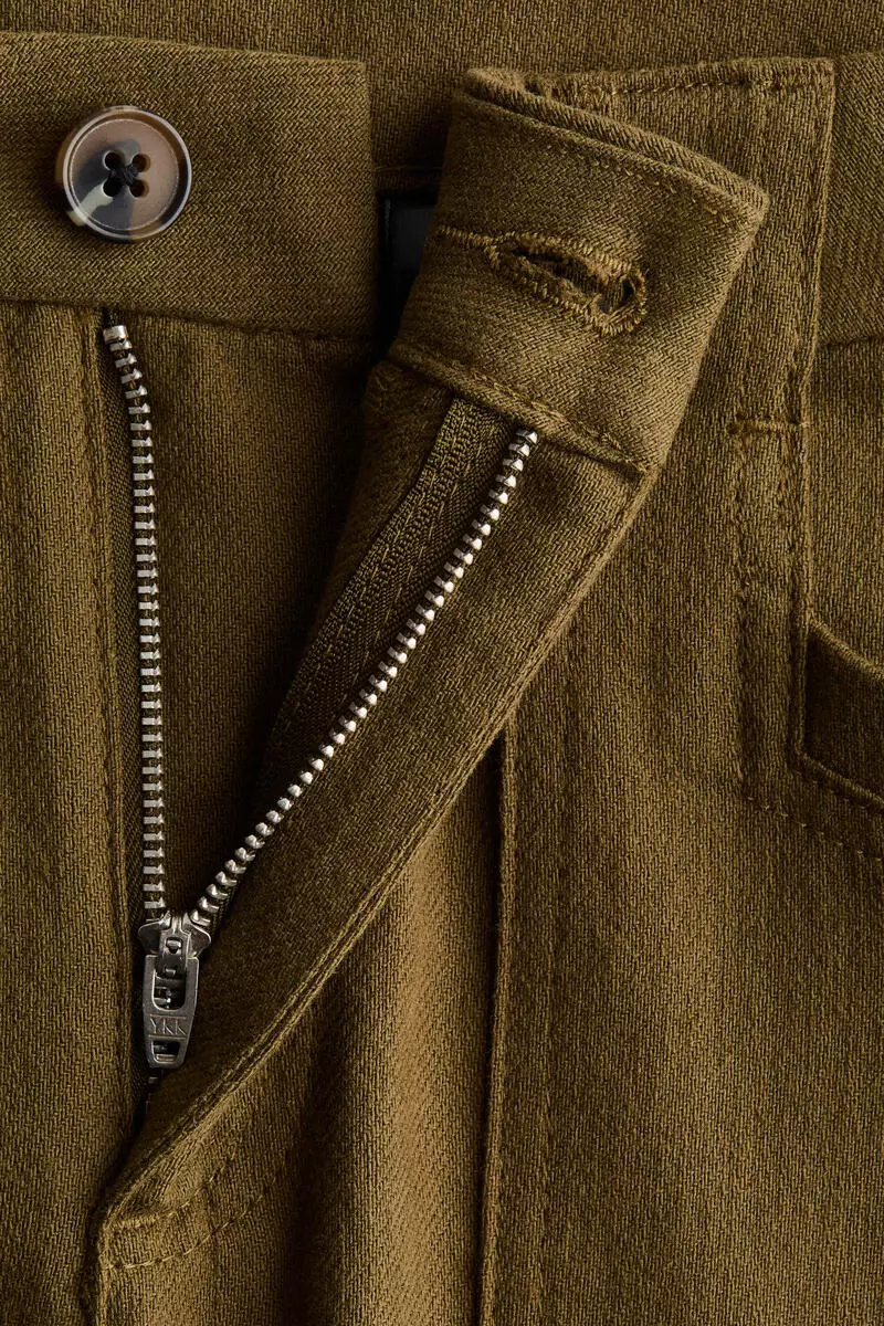 Wide twill trousers