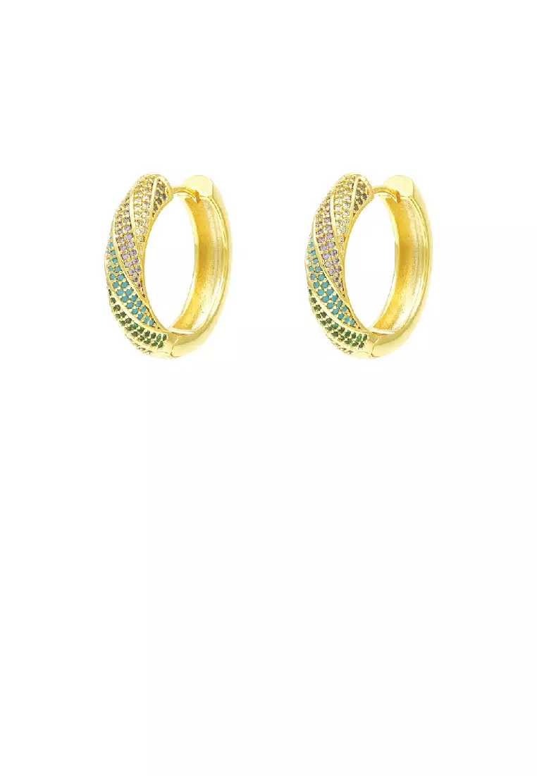 Buy Glamorousky Simple Fashion Plated Gold Geometric Hoop Earrings