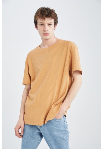 DeFacto yellow Regular Fit Short Sleeve T-Shirt 9C18BAA7691106GS_1