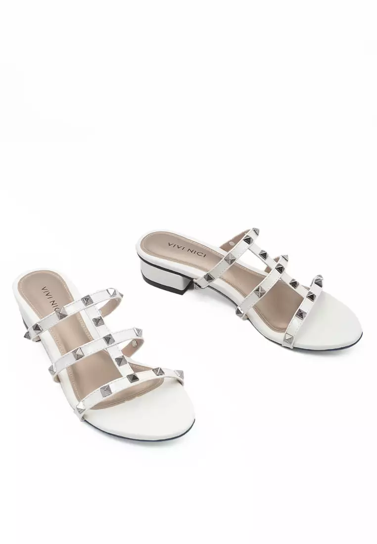 VIVI NICI - Meili Sandal Wanita Hak 3 Cm Clean White