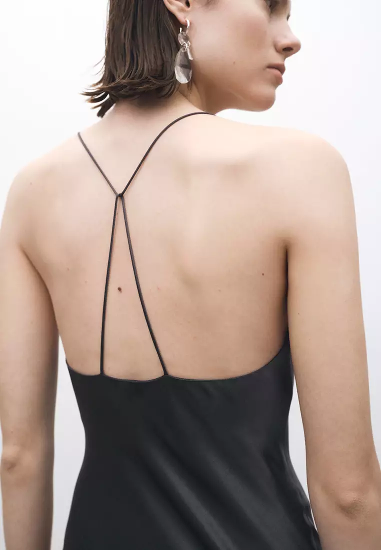 Silk Dress With Draped Neckline