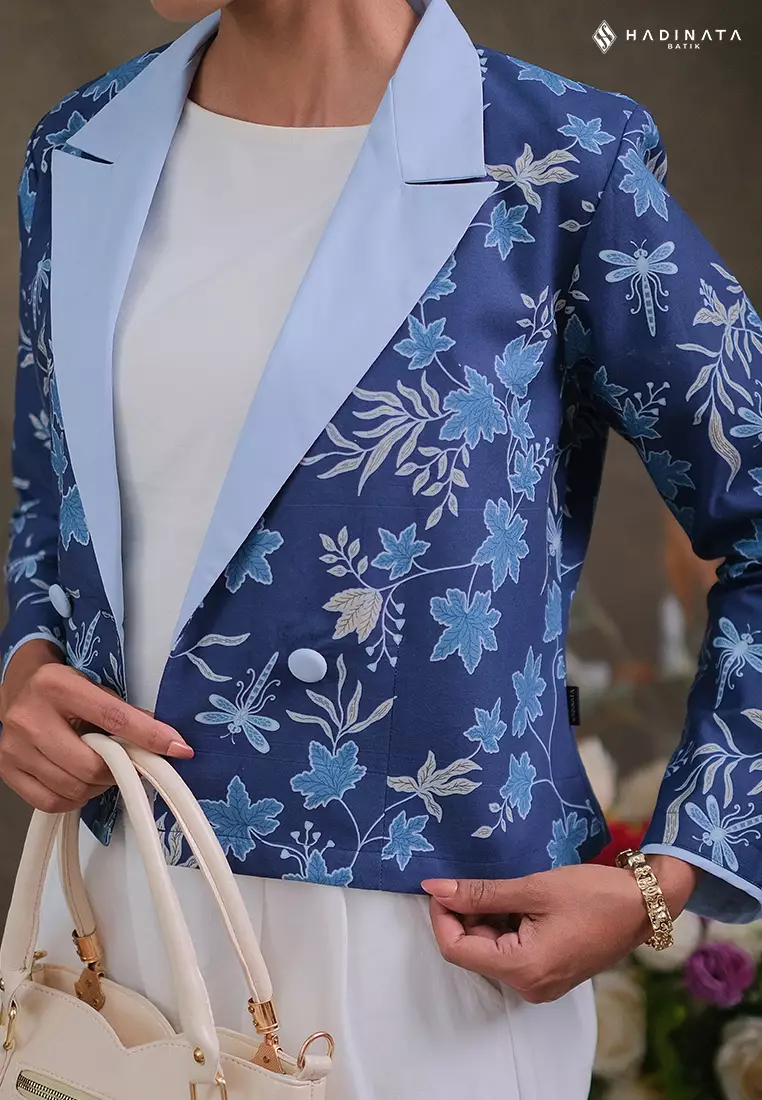 Hadinata Batik Premium Blazer Wanita Vidalea Navy