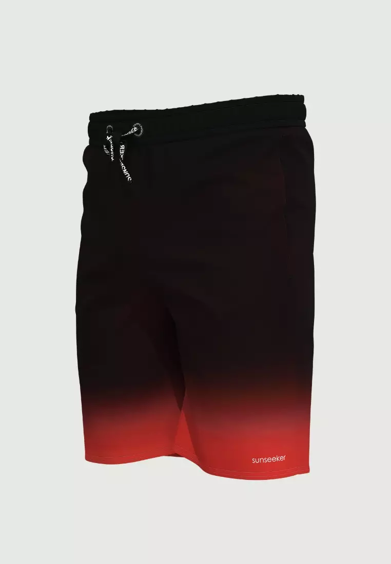 City Light Orange Drawstring Elastic Waistband 20" Boardshorts
