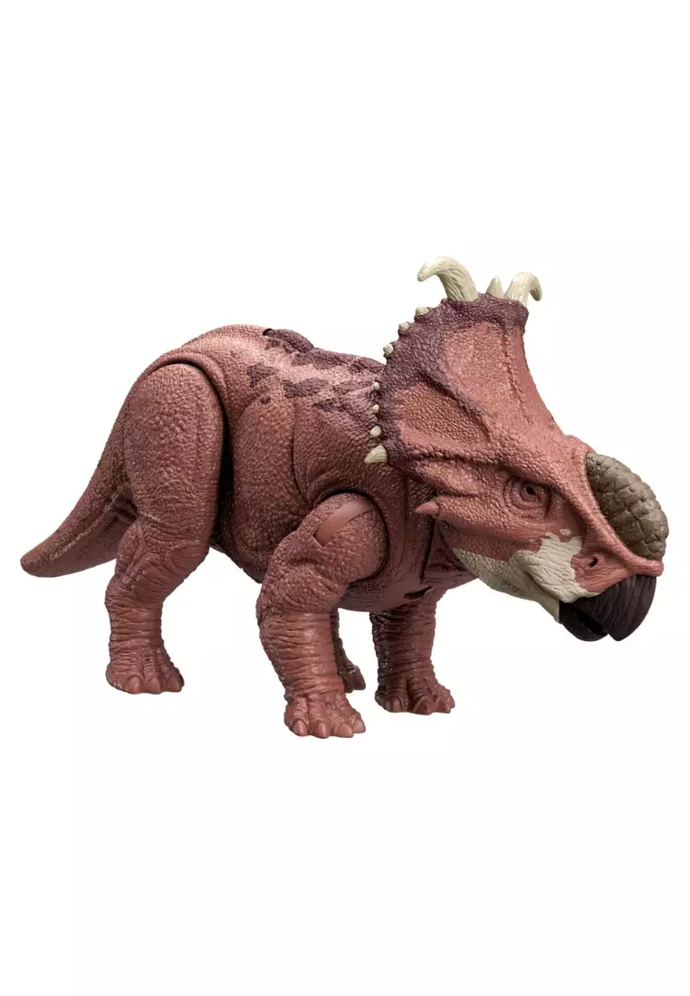 Jurassic World Wild Roar Pachyrhinosaurus Dinosaur Action Figure Toy, Head Strike Attack & Sound