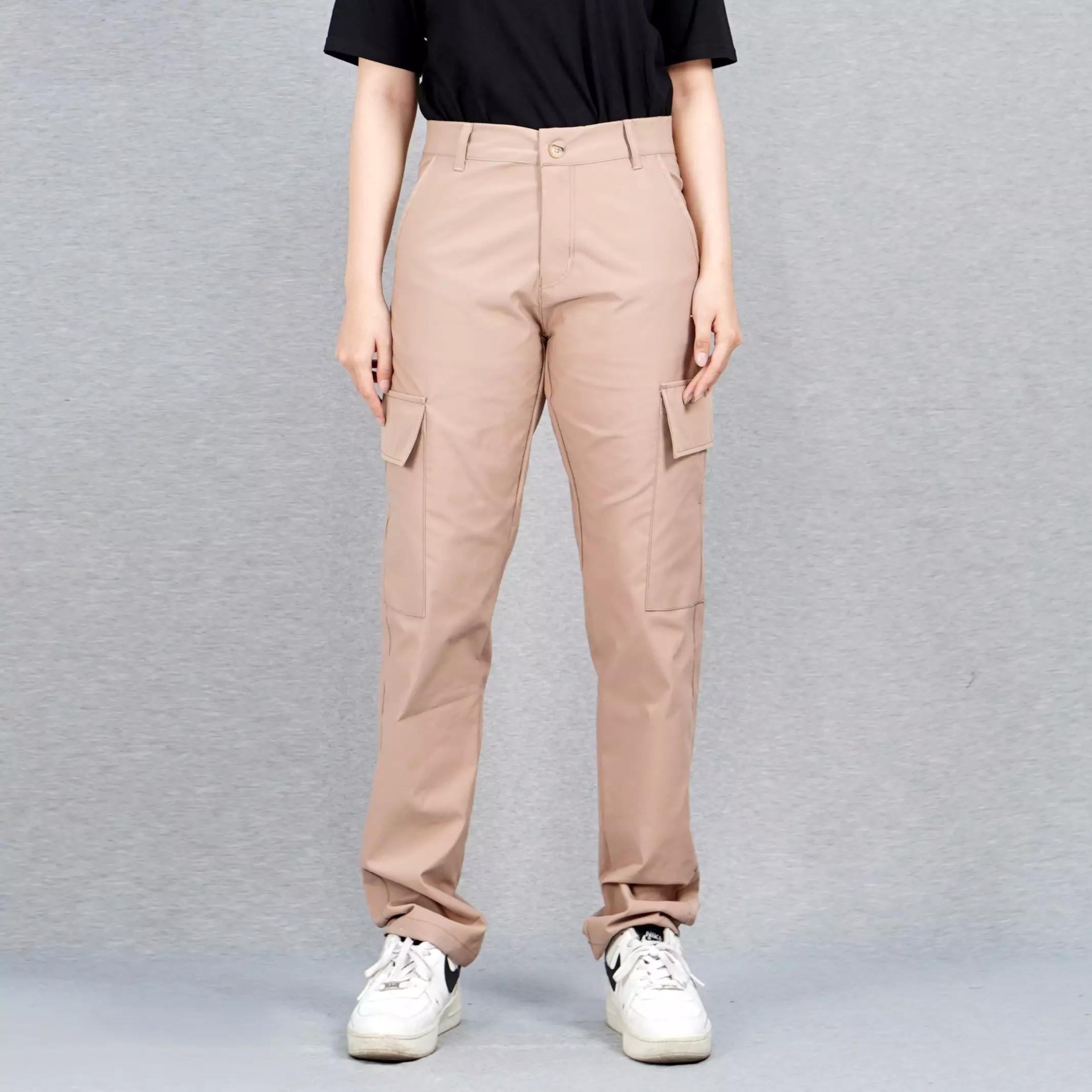 RAYSA Celana Cargo Panjang Wanita Celana Cargo Earth Tone Wanita - Coksu