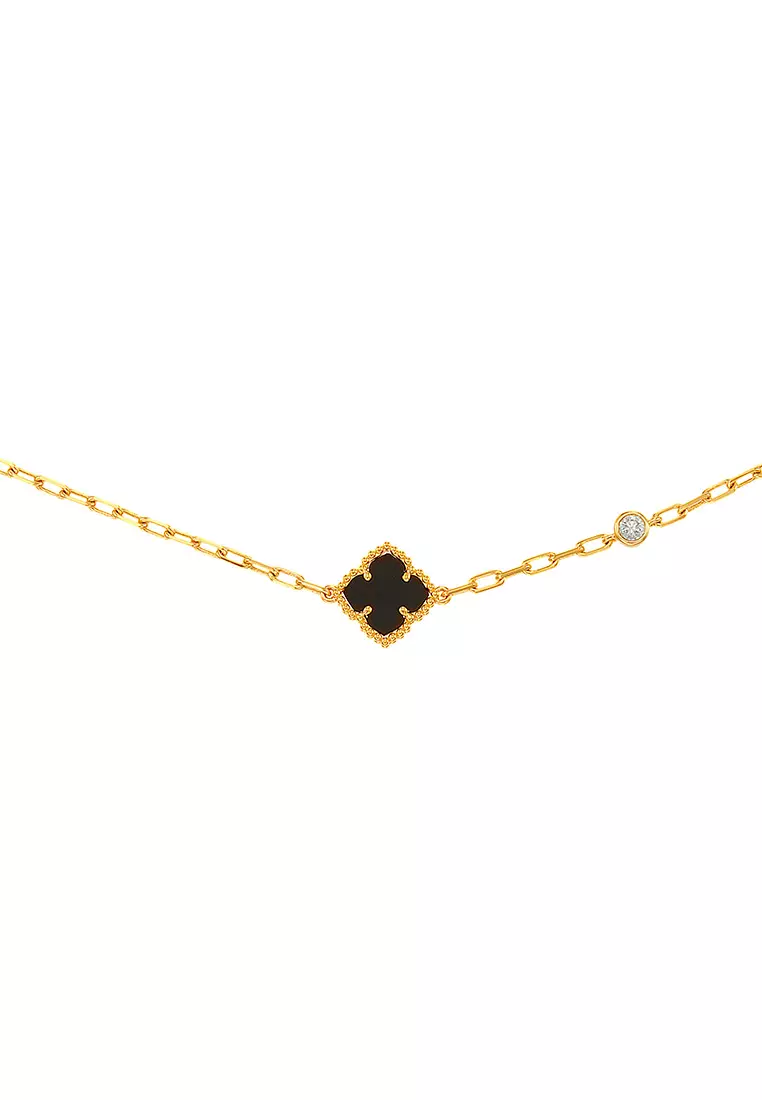 HABIB AL-ZAHRA | Fancy Black Onyx and Diamond Bracelet in 750/18K Yellow Gold 682061224(YG)-ONYX