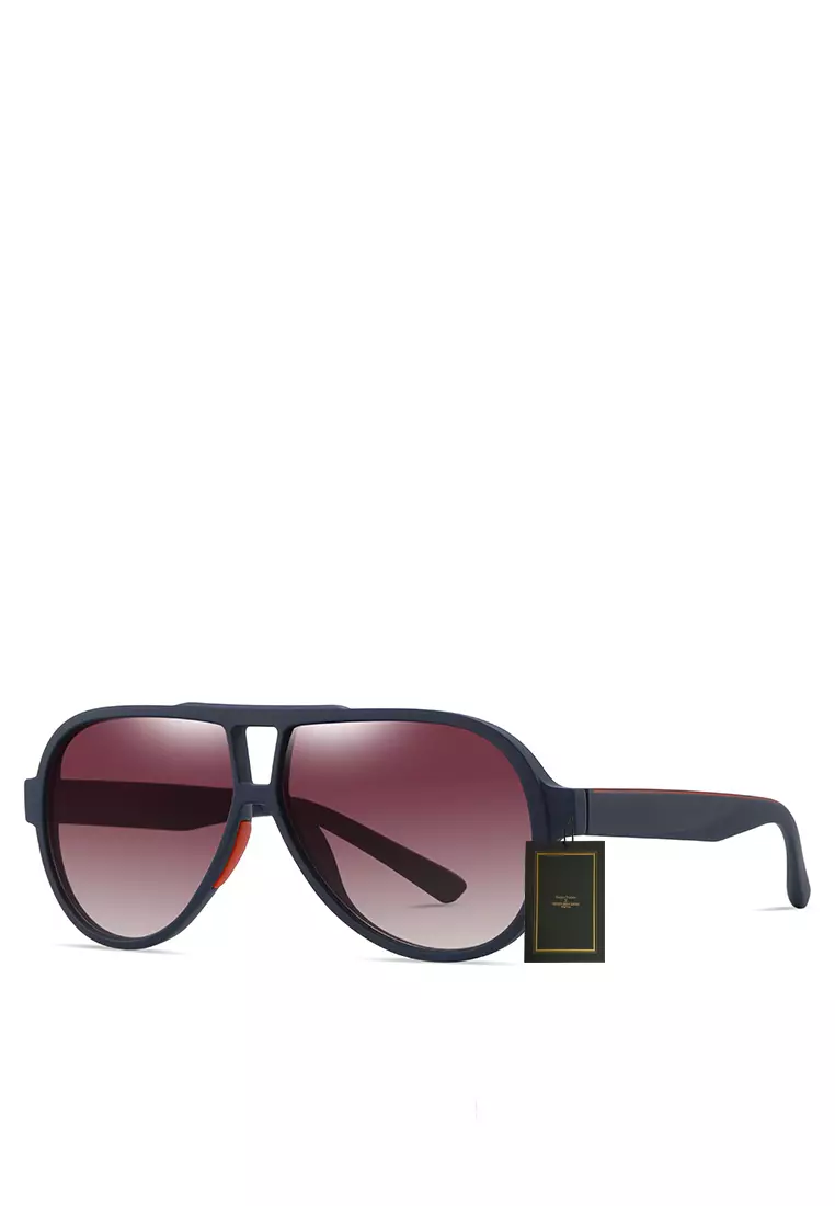 Double-Beam Oval Frame Sunglasses WD11110