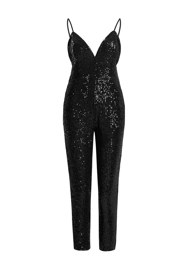 Buy URBAN REVIVO Sequin Jumpsuit 2024 Online ZALORA Philippines