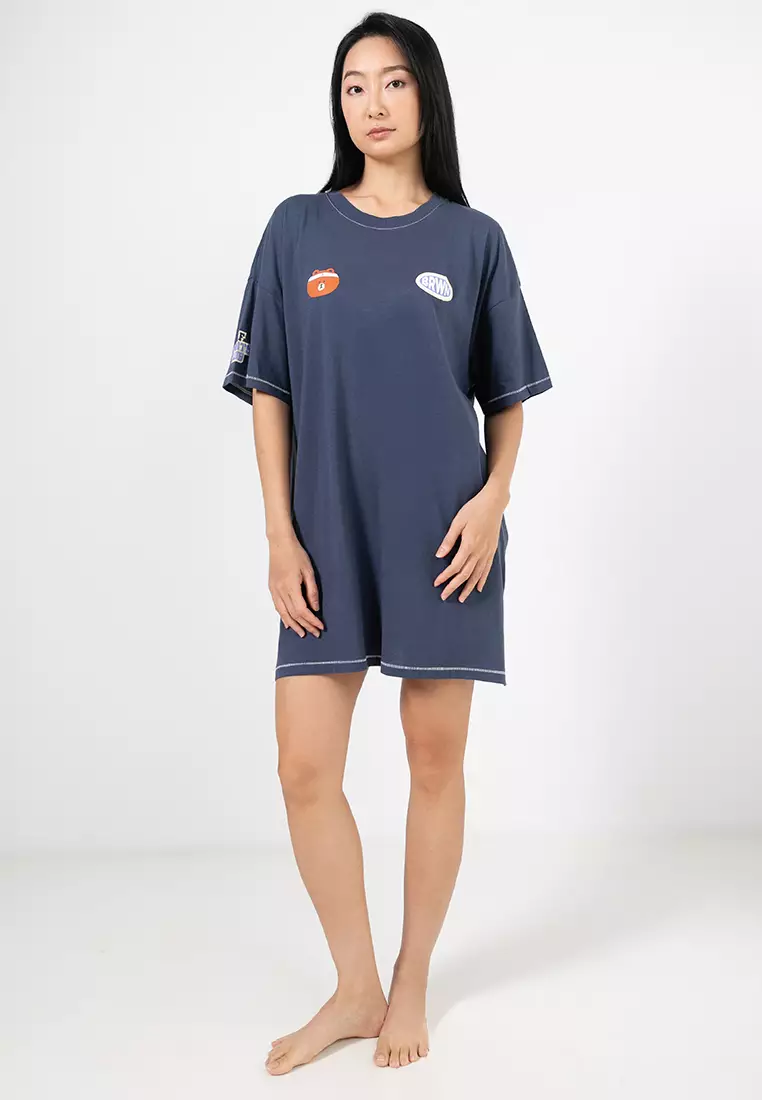 90年代圖案T恤睡裙