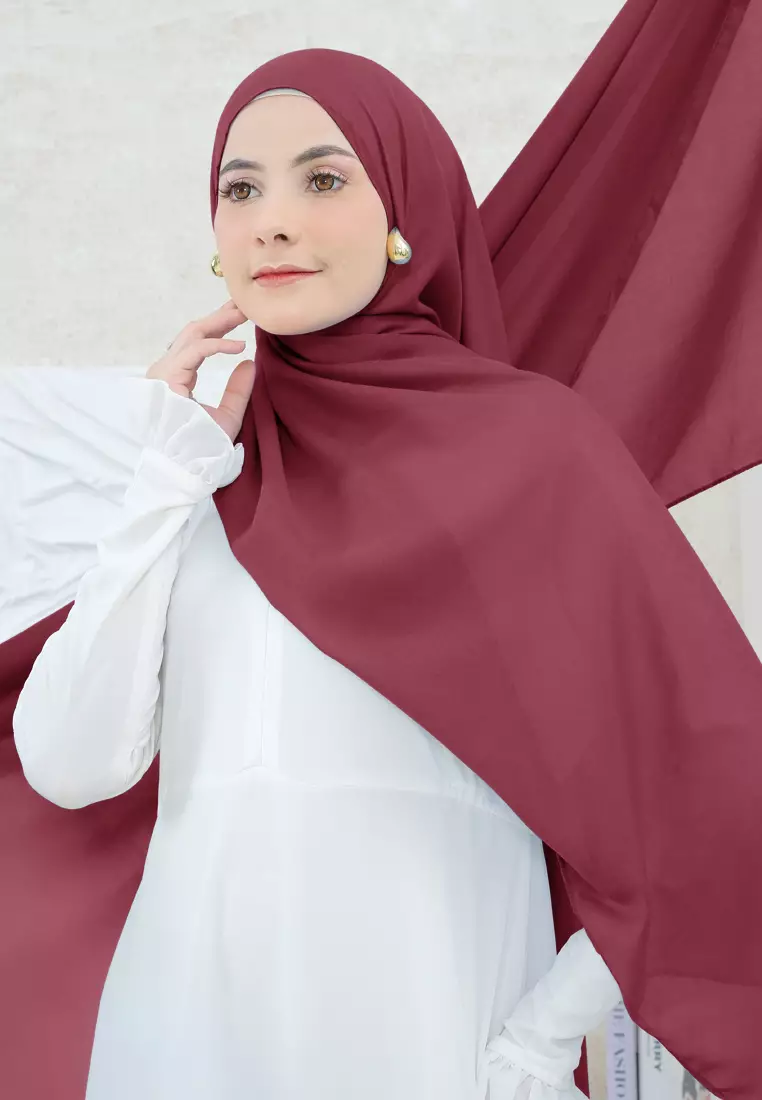 Pashmina Voal | Hijab Shawl | Pashmina 165cm x 70cm - Space Red