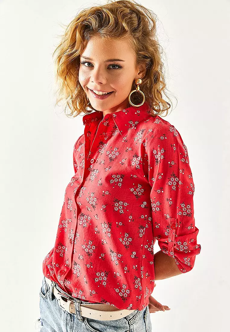 Folded Sleeve Linen Shirt