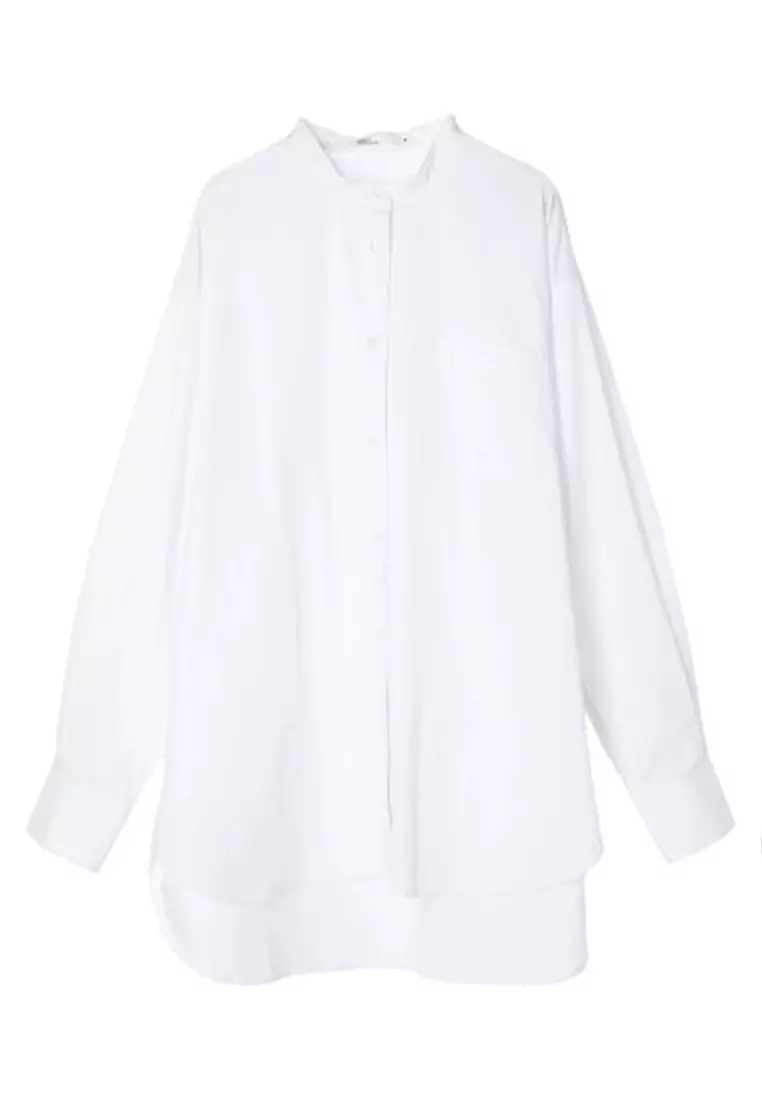 Craft Standart Boutique - Chisaki Band Collar Shirt Off White