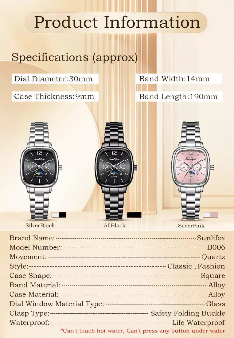 Jam Tangan Wanita Original Kalender Kasual Korean Style Tali Paduan Jam Tangan Cewek B006 silverpink