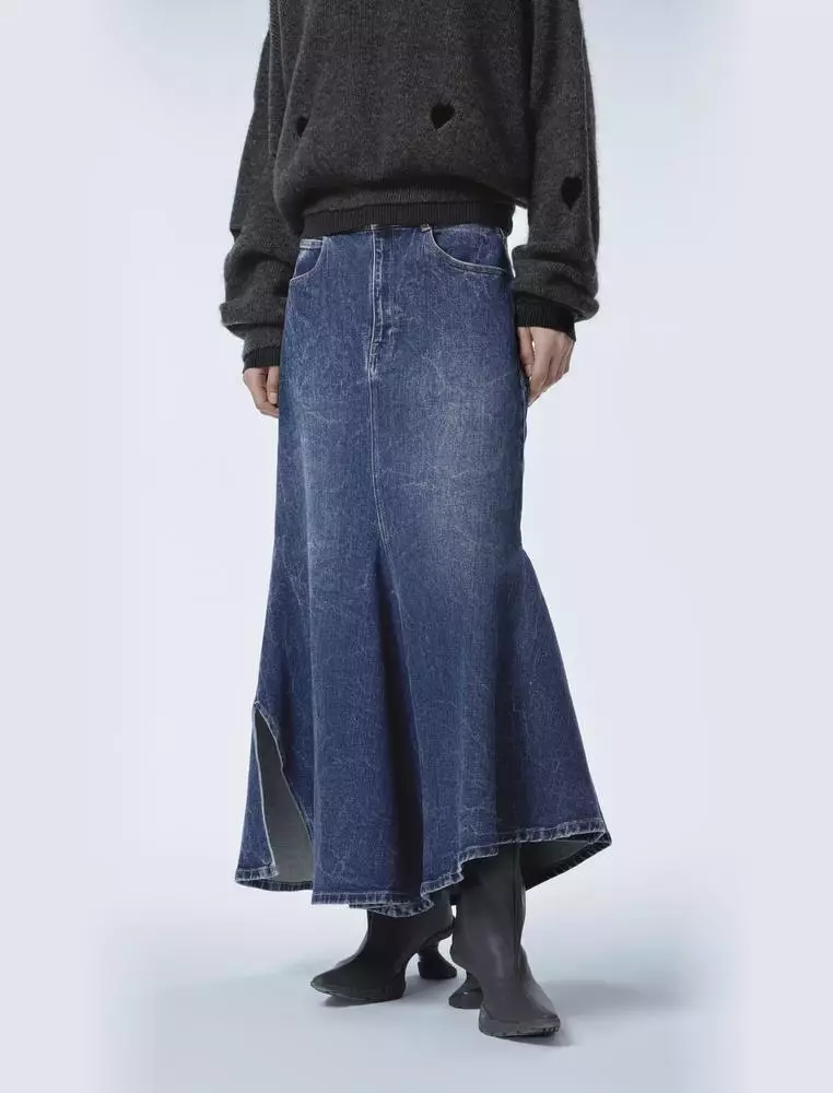 A-Line Denim Mermaid Skirt