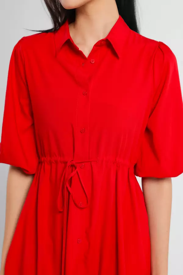 Minimal x Marsha Aruan - Eliza - Dress A-Line - Red Warna Red