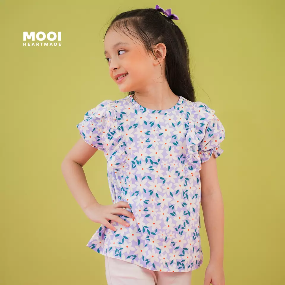 Mooi Atasan Anak Perempuan Natalie Top - Light Ivory