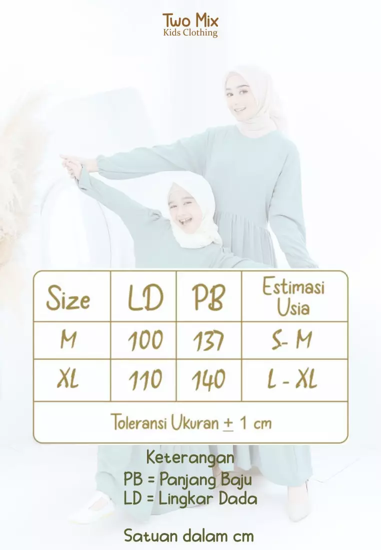 Two Mix - Dress Gamis Couple Ibu Perempuan - Baju Gamis Couple Ibu - HARGA SATUAN - 4355