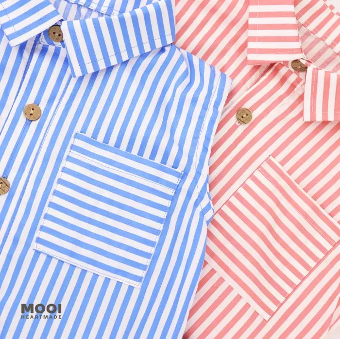 Mooi Kemeja Anak Perempuan Elicia Striped Shirt - Sage