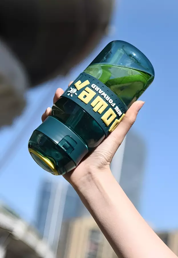 Wakakids Botol Minum Olahraga BPA Free Portable Cup Sport Water Bottle Power 3D Ukuran Jumbo 1100ml Venhs 253 Hijau