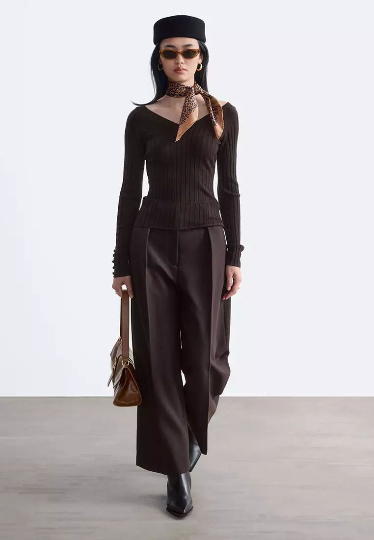 Buy & Other Stories Ribbed Wool V-Neck Top 2026 Online | ZALORA
