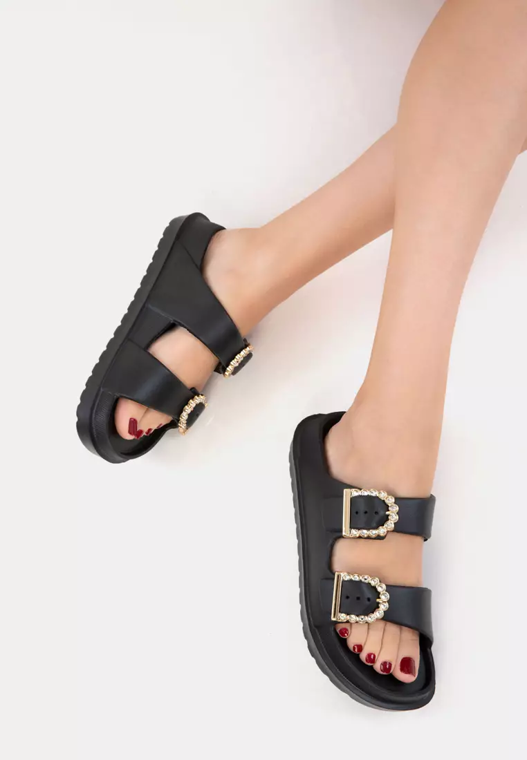 Soho Stone Buckled Sandals