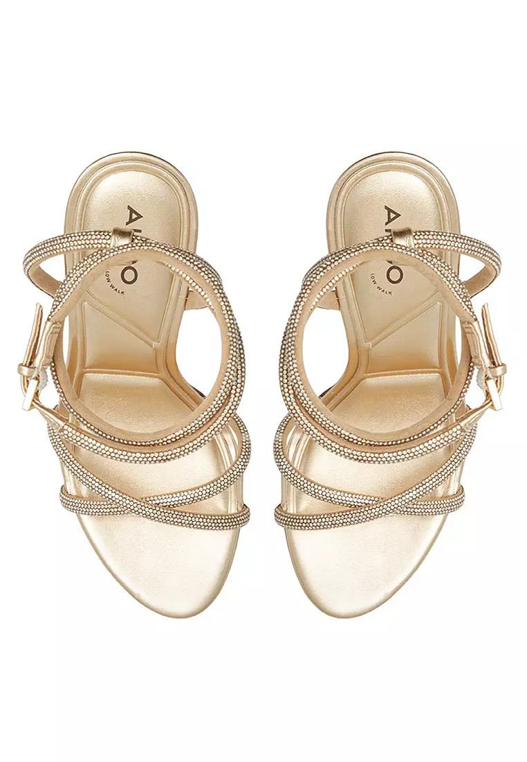 Manaelden Embellished Ankle Strap Heels