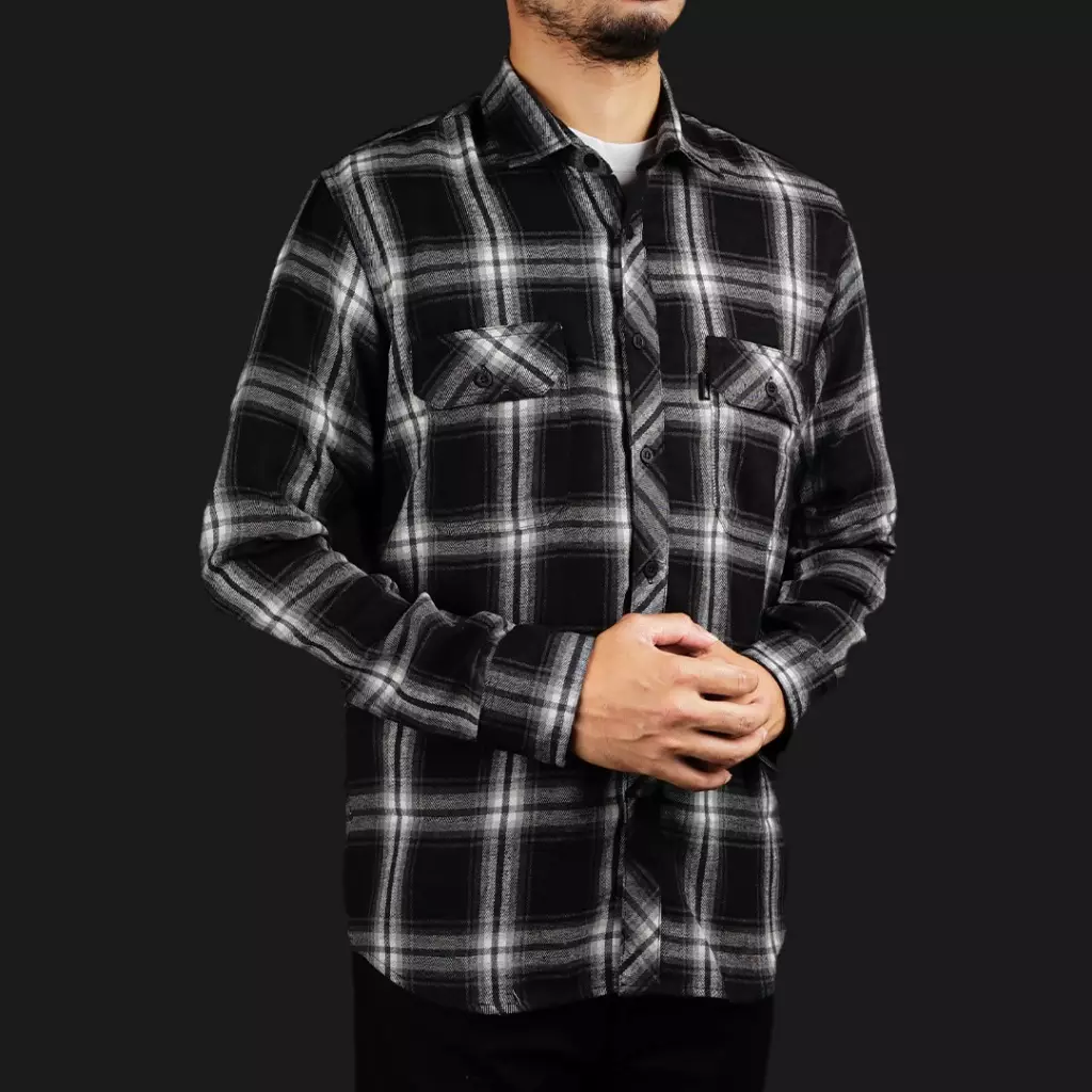 Gloaming Kemeja Flanel Veterano Unisex Panjang Delecta
