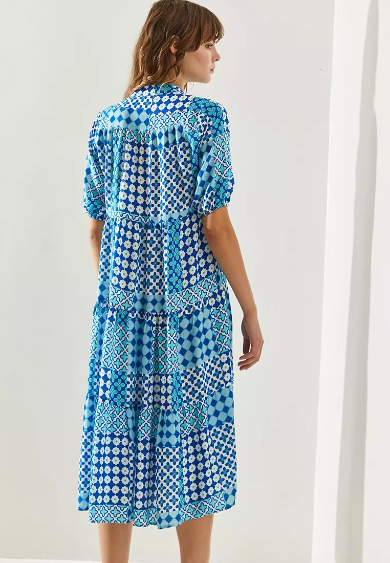 Patterned Midi Dress
