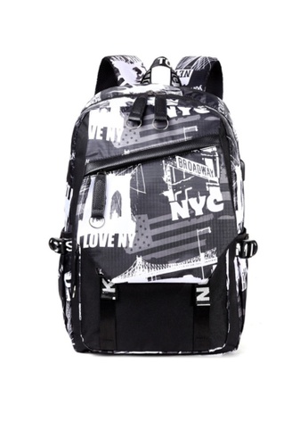 Twenty Eight Shoes black VANSA Trendy Print Multipurpose Backpacks  VBM-BpMG E6AC6AC26339A8GS_1