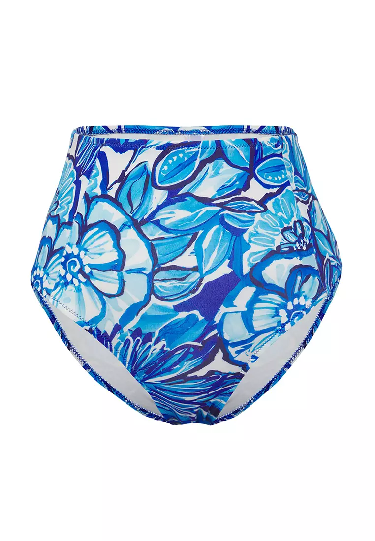 Floral Patterned High Waist Hipster Core Bikini Bottom