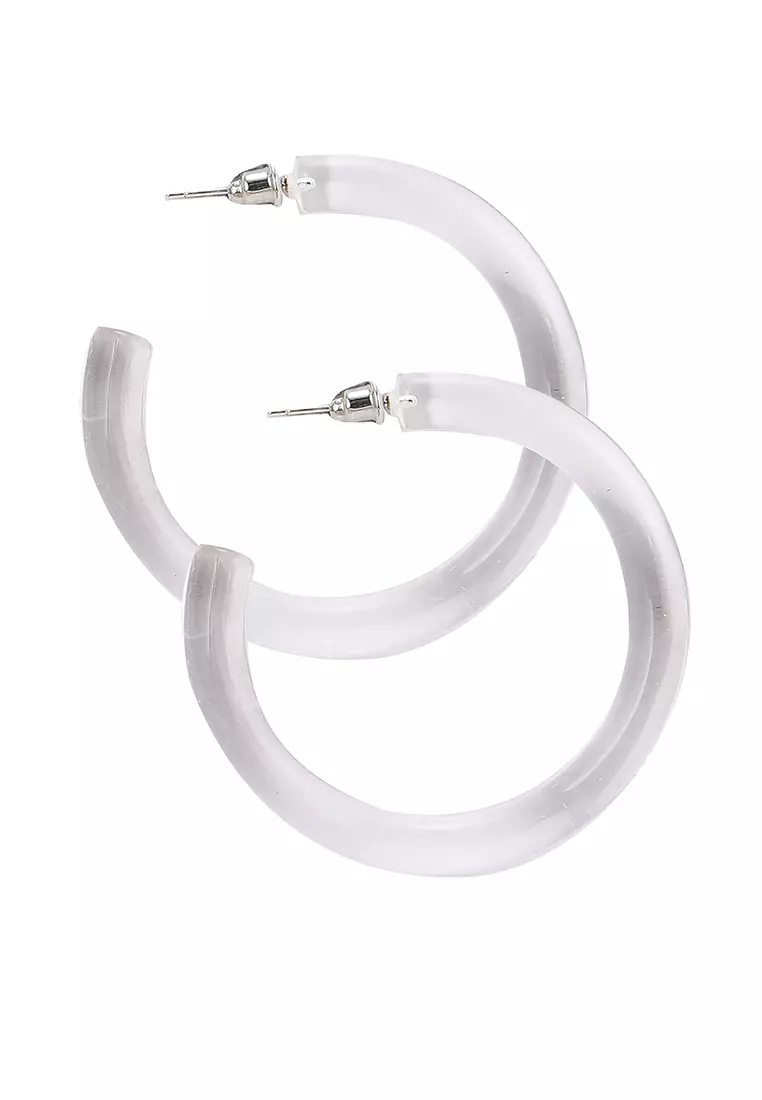 Red lucite clearance hoop earrings