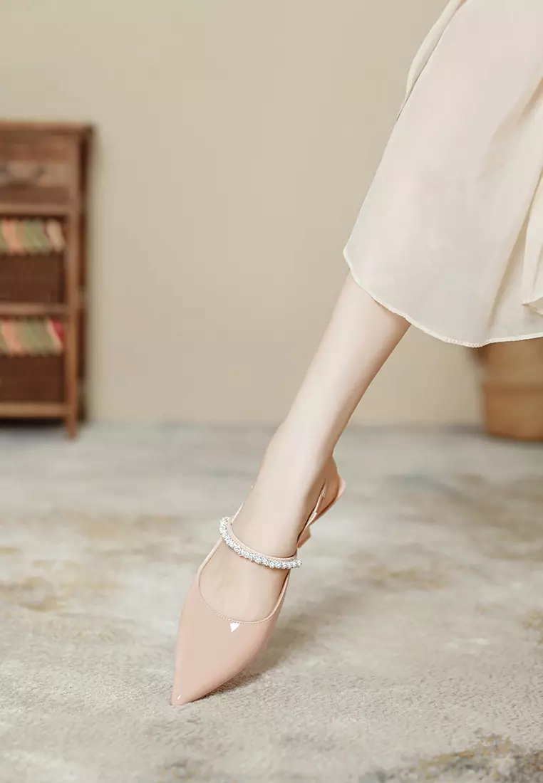 5.5CM Rhinestone Strap Slingback Heel TE7246-3