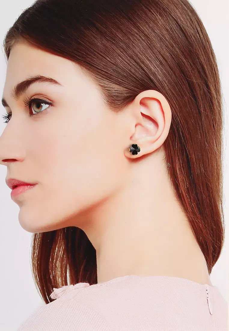 Spade Flower Stud Earrings