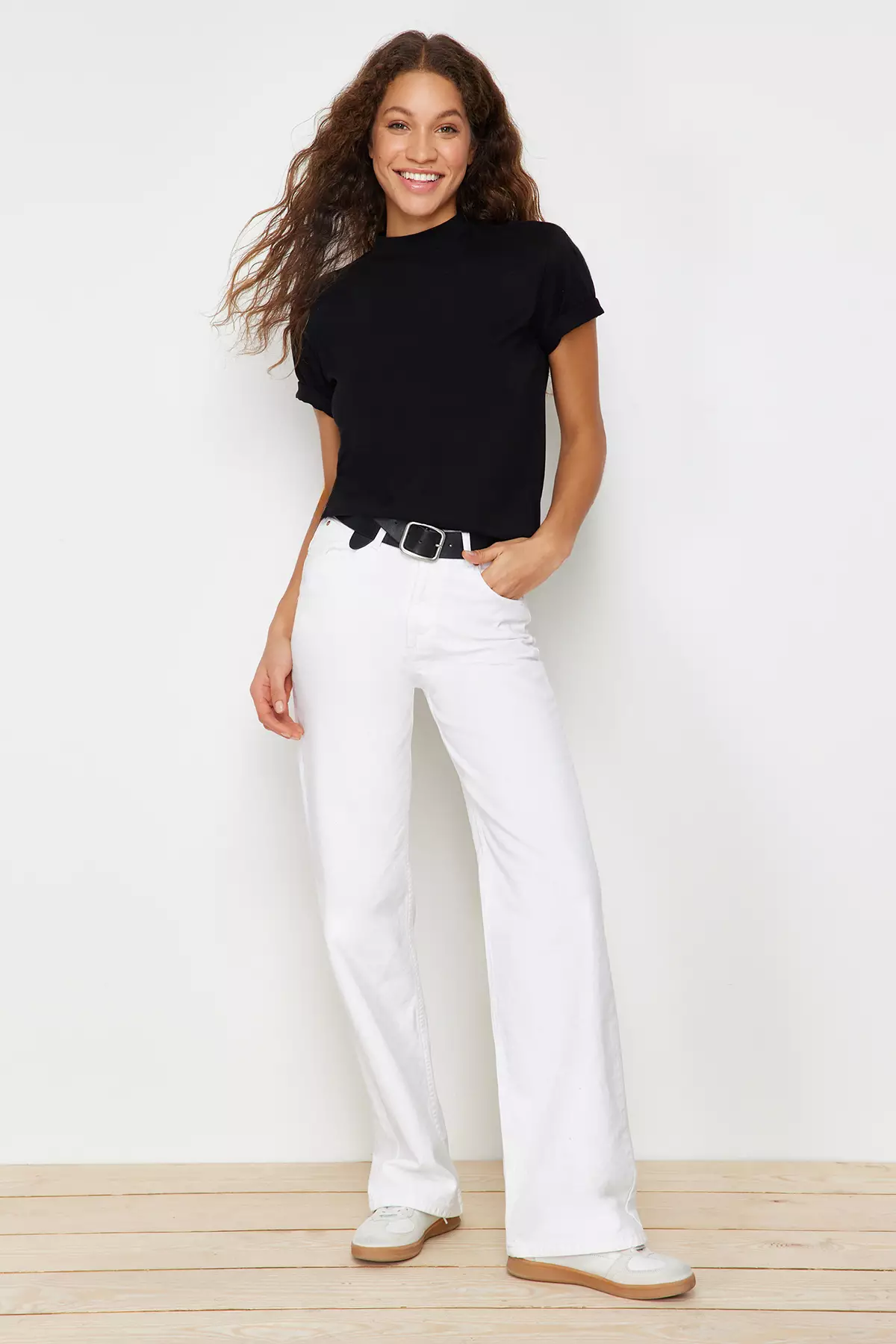 Black Mock Neck T-Shirt