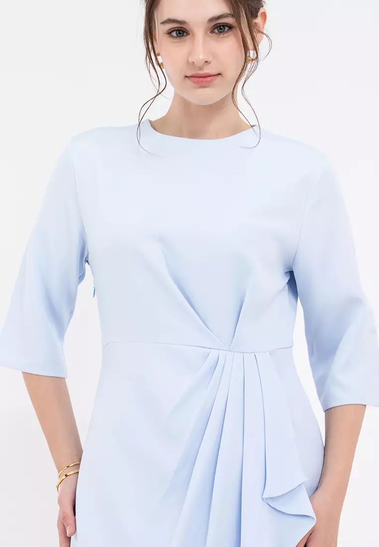 DOPRIZA Draped Ruched Dress