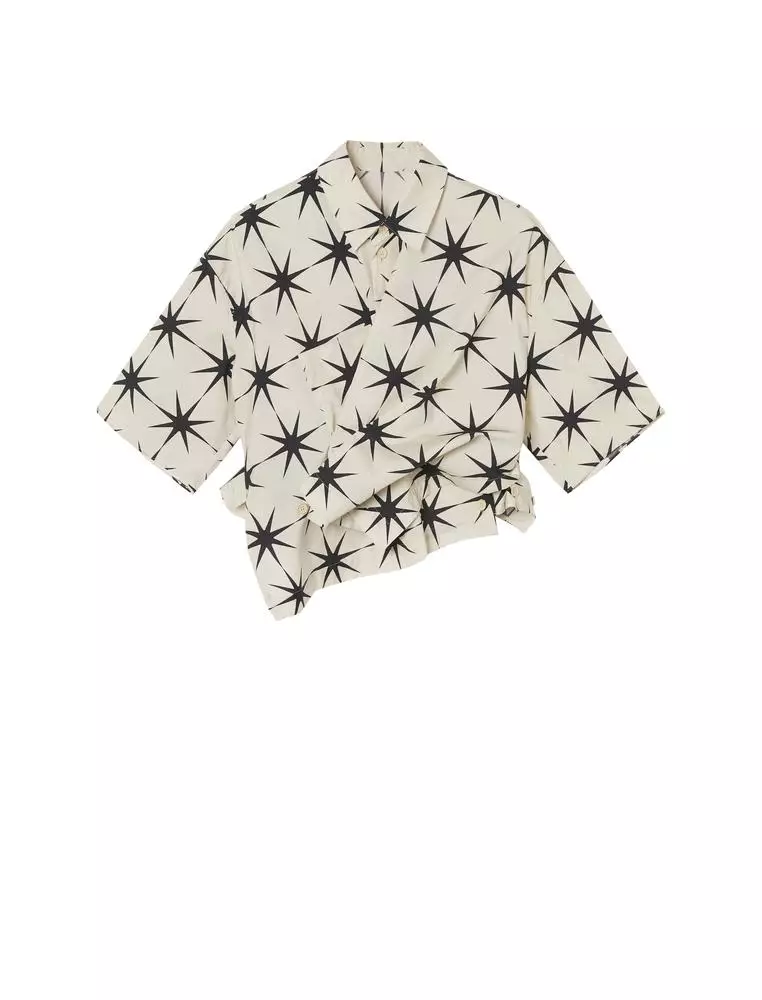 Loose Star Pattern Everyday Casual Short Sleeve Shirt