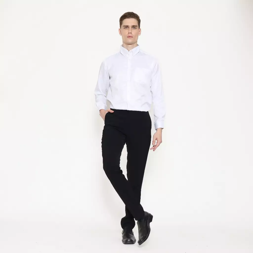 Schoeller Celana Formal Pria Slim Fit Hitam – Artikel Kito | Celana Kantor Bahan Premium