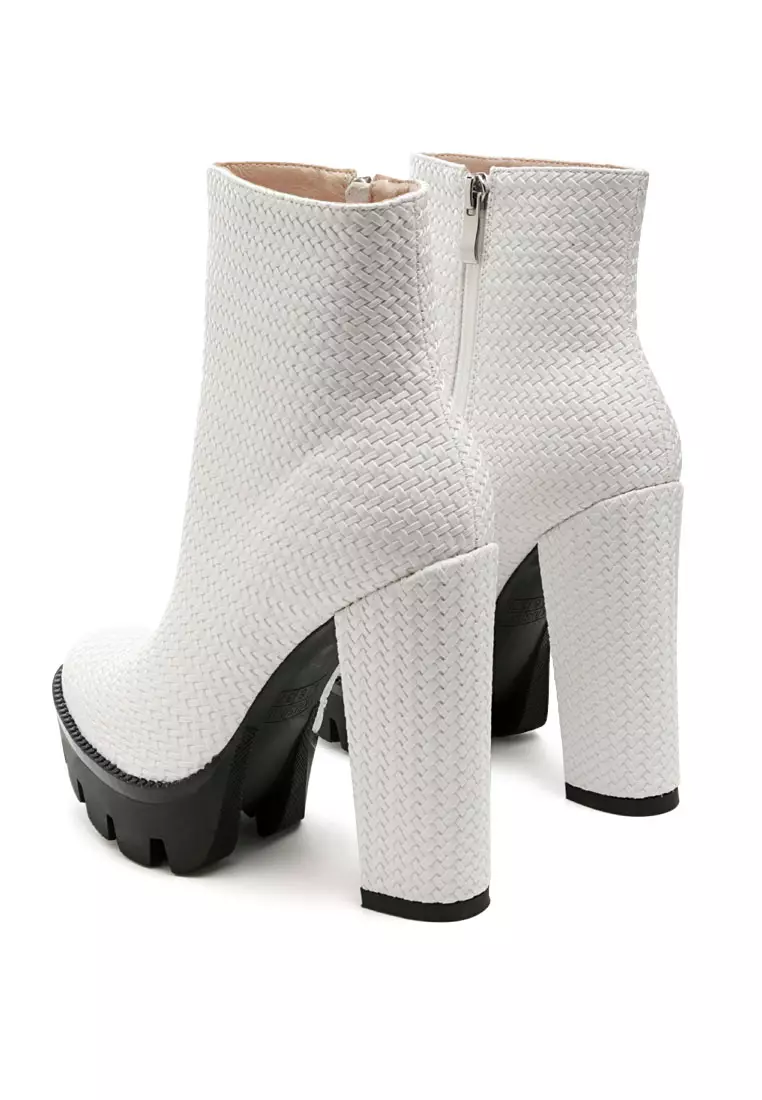 White block heel discount boots