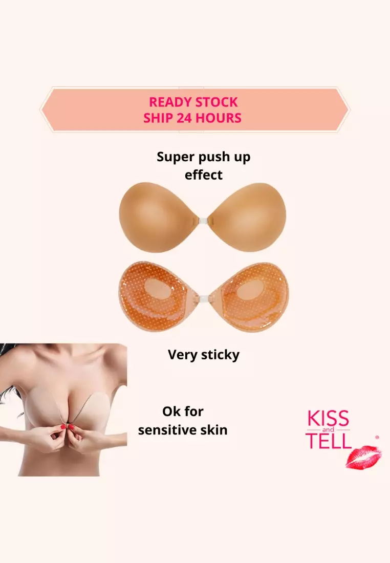 Adhesive Bra Strapless Sticky Invisible Push Up Silicone Brab